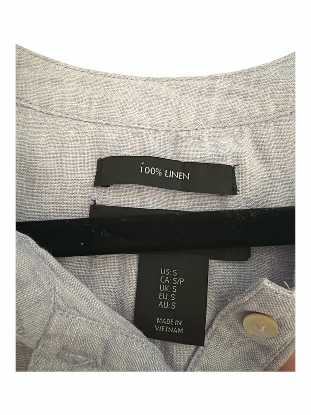 Tahari 100% Linen Light Gray Sleeveless Button-Front Tank Top size Small - Picture 3 of 5